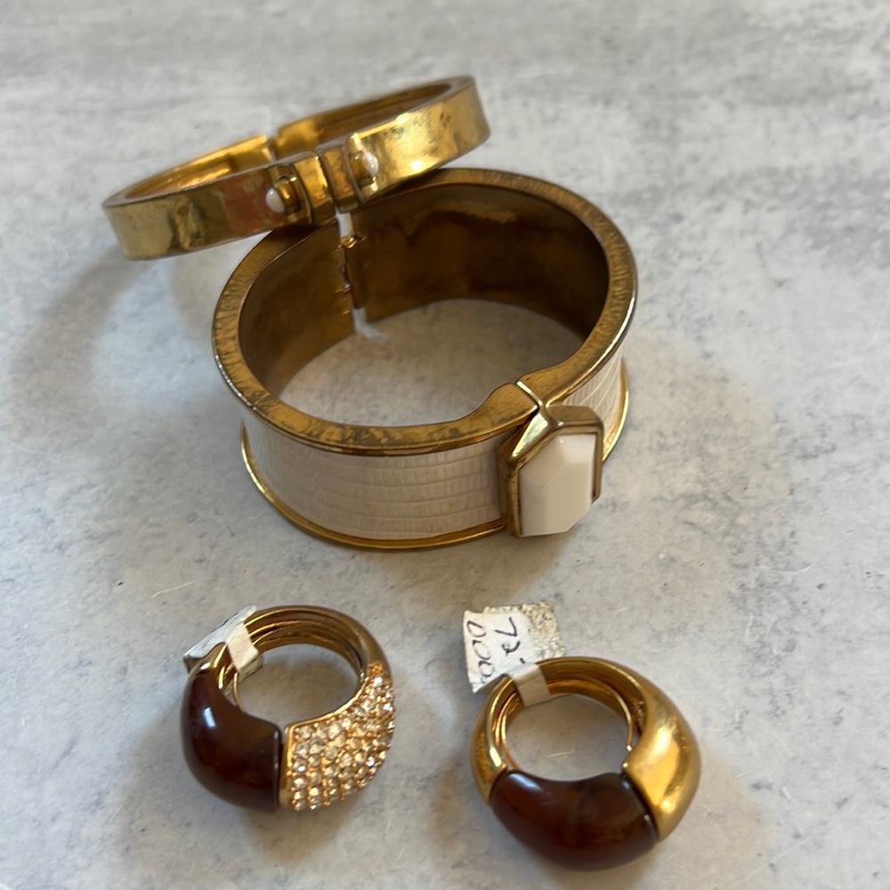 Lot of Kara Ross brass jewelry two bracelets and two rings